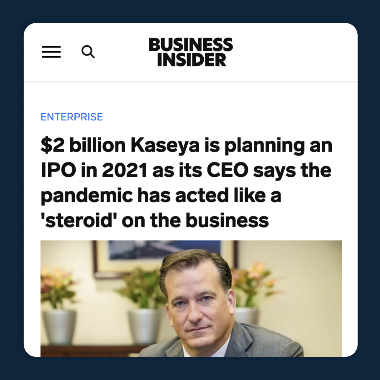 Kaseya case study Business Insider  placement